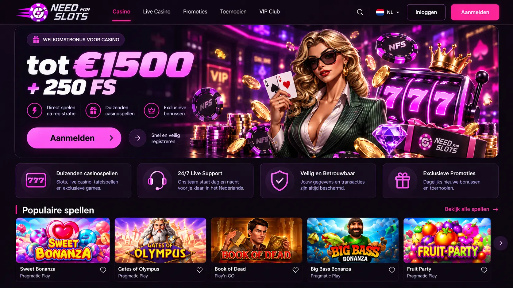 Needforslots Casino Nederland: Online Games, Bonus en Mobiel Spelen image 1