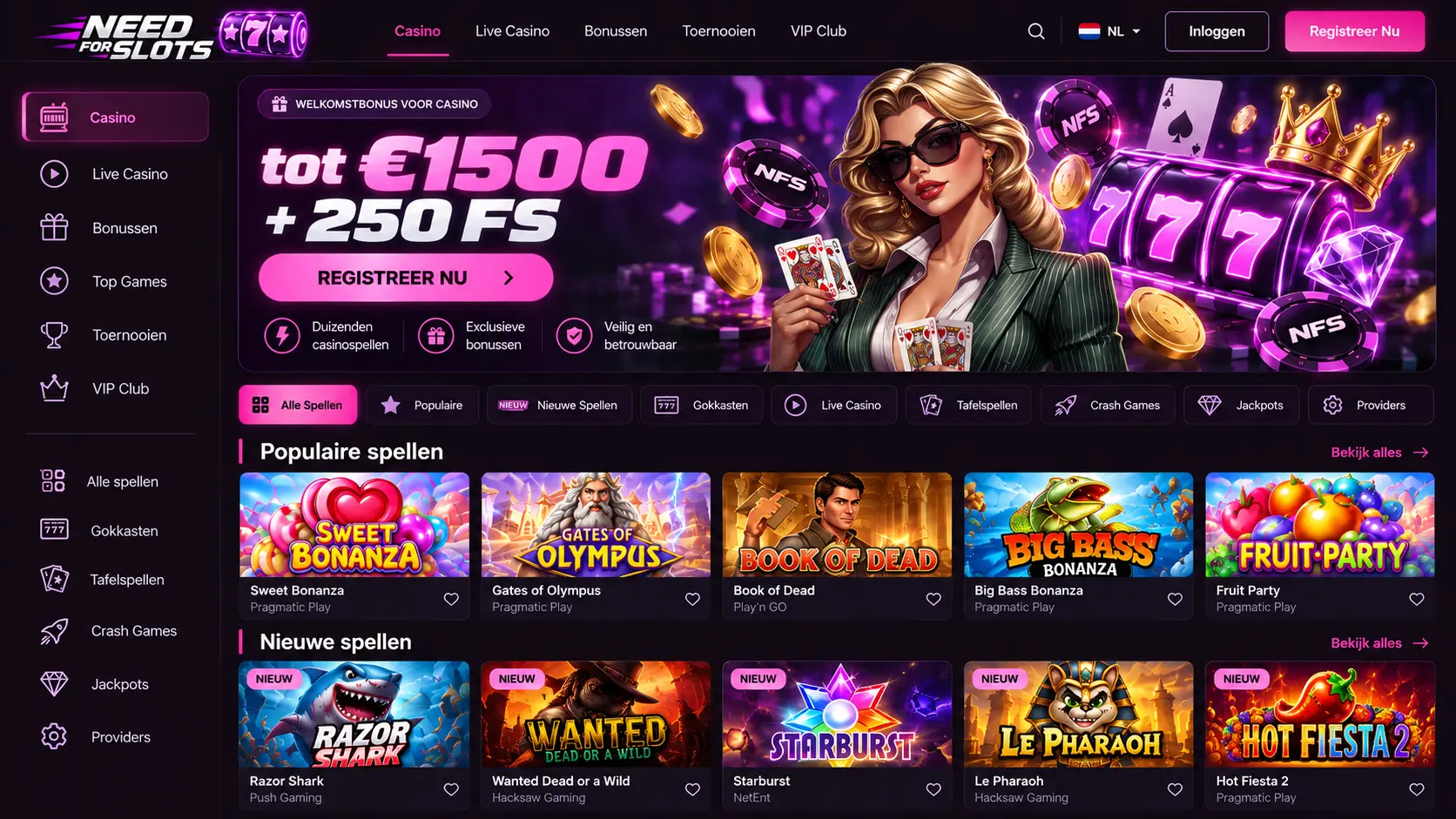 Needforslots Casino Nederland: Online Games, Bonus en Mobiel Spelen image 3